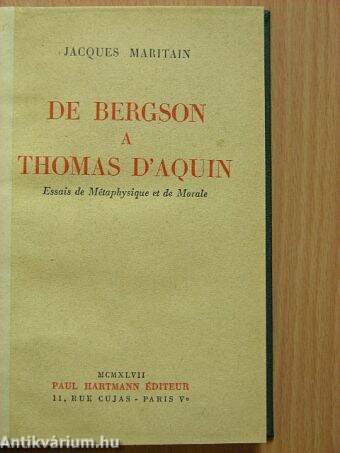 De Bergsona Thomas D'Aquin