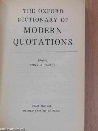 The Oxford Dictionary of Modern Quotations