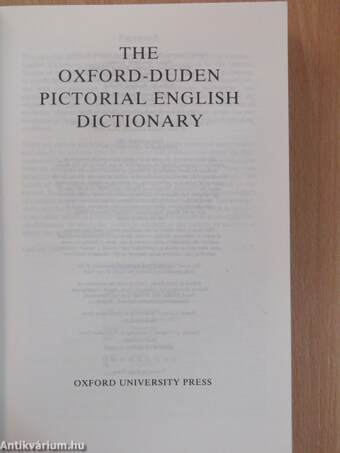 The Oxford-Duden Pictorial English Dictionary