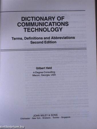 Dictionary of Communications Technology