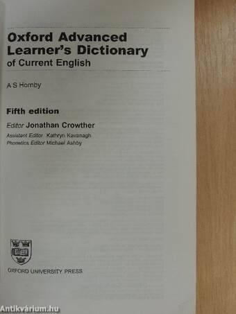 Oxford Advanced Learner's Dictionary of Current English