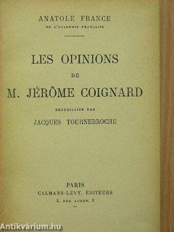 Les opinions de M. Jérome Coignard