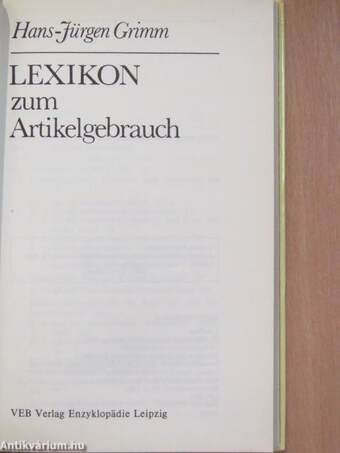 Lexikon zum Artikelgebrauch