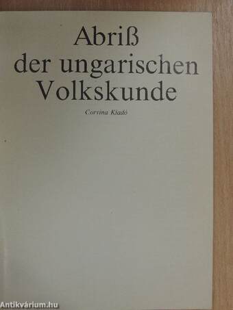 Abriß der ungarischen Volkskunde