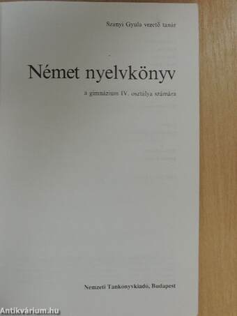 Német nyelvkönyv IV.