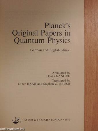 Planck's Original Papers in Quantum Physics