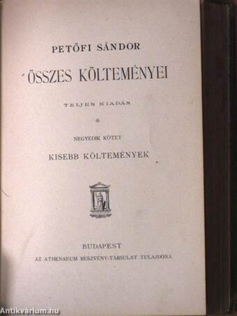 Petőfi Sándor összes költeményei I-IV.