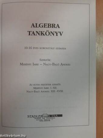 Matematika tankönyv 1. - Algebra/Geometria