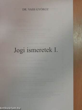 Jogi ismeretek I.