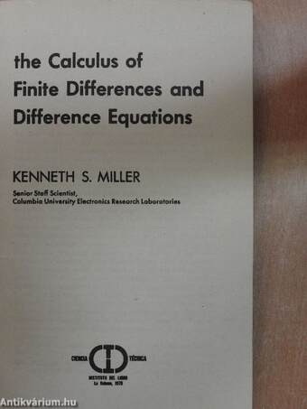 An Introduction to the Calculus of Finite Differences and Difference Equations