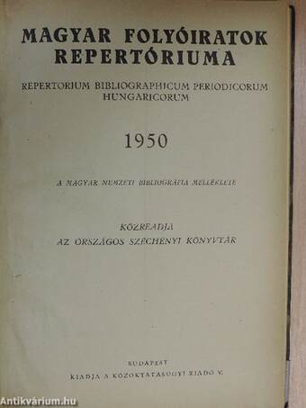 Magyar Folyóiratok Repertóriuma 1950/1-12.