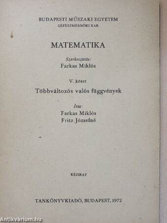 Matematika V.