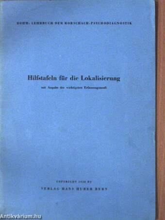 Hilfstafeln für die Lokalisierung mit Angabe der wichtigsten Erfassungsmodi