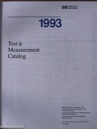 Test & Measurement Catalog 1993