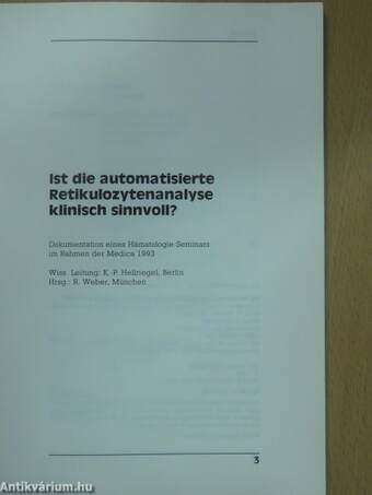 Ist die automatisierte Retikulozytenanalyse klinisch sinnvoll?