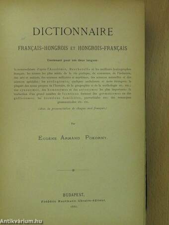 Franczia-magyar szótár I-III./Magyar-franczia szótár I-II.