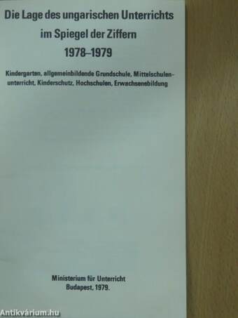 Die Lage des ungarischen Unterrichts im Spiegel der Ziffern 1978-1979