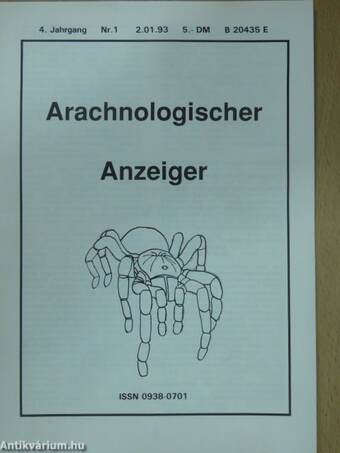 Arachnologischer Anzeiger 1993 (nem teljes évfolyam)