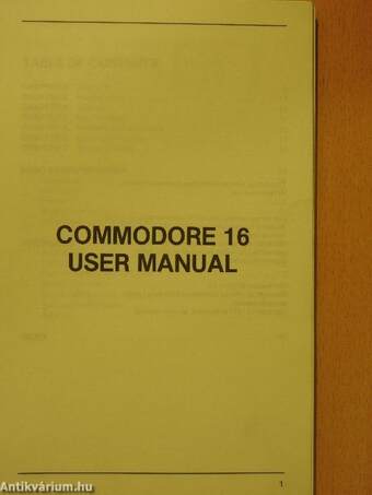 Commodore 16 User Manual