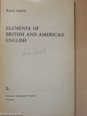 Elements of British and American English