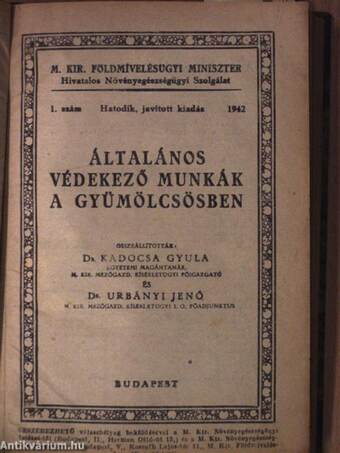 Az őszibarackfa levélfodrosodása/Általános védekező munkák a gyümölcsösben/Védekezés a poloskaszagú szilvadarazsak ellen/Védekezés a vértetű ellen/Védekezés a drótférgek ellen/Védekező eszközök és gépek a gyümölcsösben/Védekezőszerek a gyümölcsösben