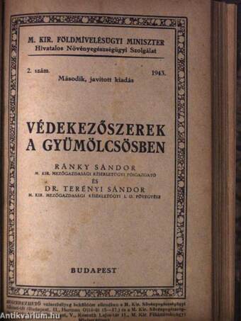 Az őszibarackfa levélfodrosodása/Általános védekező munkák a gyümölcsösben/Védekezés a poloskaszagú szilvadarazsak ellen/Védekezés a vértetű ellen/Védekezés a drótférgek ellen/Védekező eszközök és gépek a gyümölcsösben/Védekezőszerek a gyümölcsösben