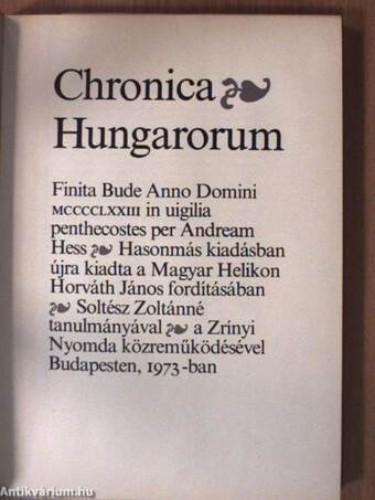 Chronica Hungarorum 1473