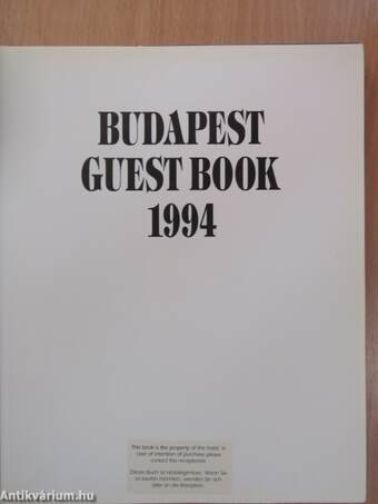 Budapest Guest Book 1994