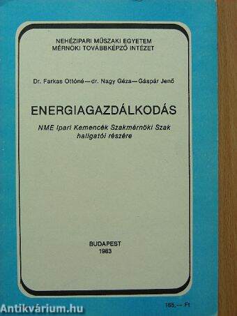 Energiagazdálkodás/Nehézipari Műszaki Egyetem Kohómérnöki Kar, Szakmérnöki Tagozat NK.:41