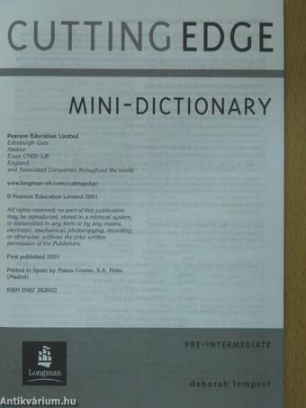 Cutting Edge - Pre-Intermediate - Mini-Dictionary