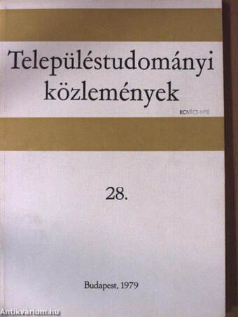 Településtudományi közlemények 28.