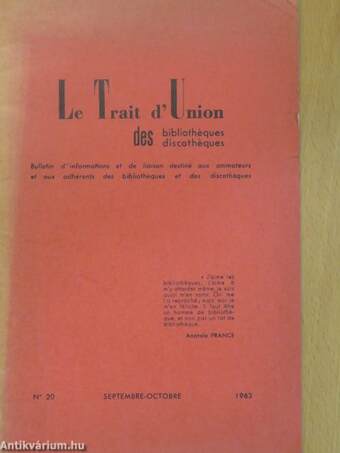 Le Trait d'Union des bibliothéques/discothéques 1963. Septembre-Octobre