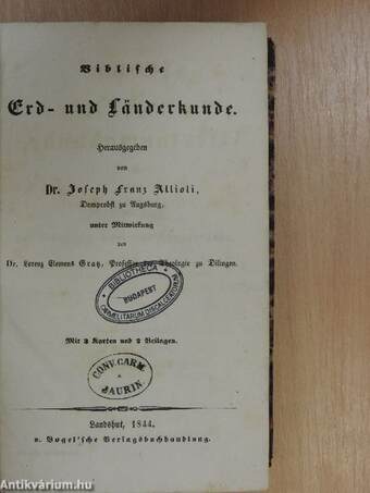 Biblische Erd- und Länderkunde II. (gótbetűs) (töredék)