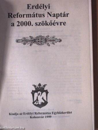 Erdélyi Református Naptár a 2000. szökőévre