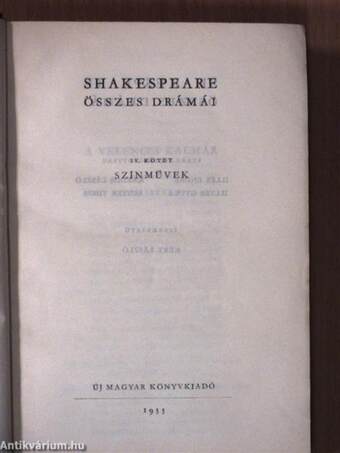 Shakespeare összes drámái IV.