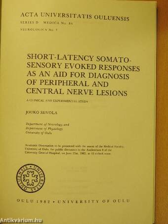 Short-Latency Somatosensory Evoked Responses as an Aid for Diagnosis of Peripheral and Central Nerve Lesions