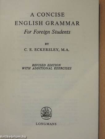 A Concise English Grammar for Foreign Students