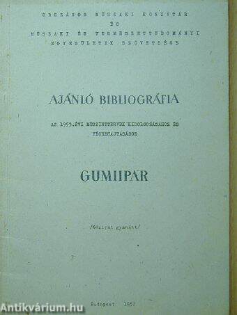 Ajánló bibliográfia az 1953. évi műszinttervek kidolgozásához és végrehajtásához