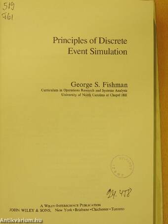 Principles of Discrete Event Simulation