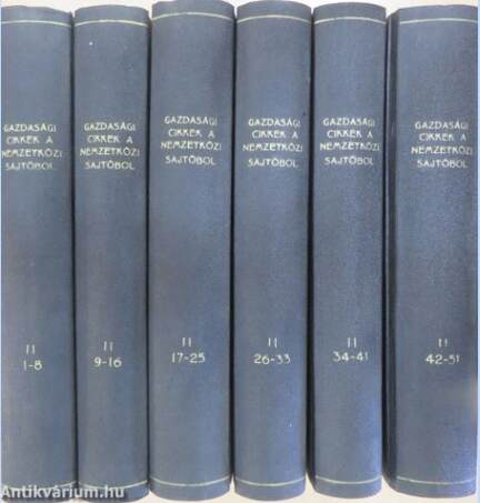 Gazdasági cikkek a nemzetközi sajtóból 1969. január 2-december 18. I-VI.