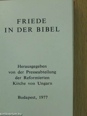 Friede in der Bibel (minikönyv)