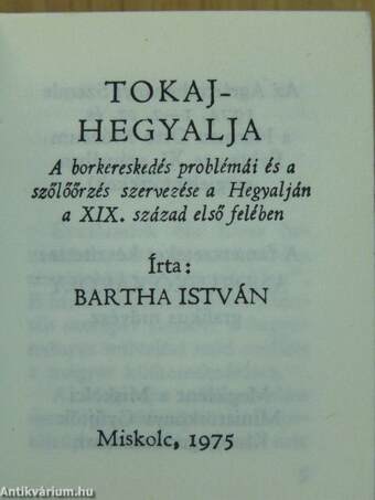Tokaj-Hegyalja (minikönyv) (számozott)