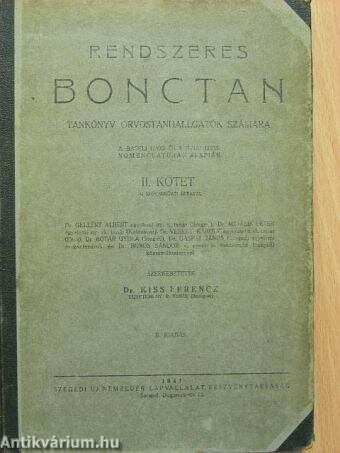 Rendszeres bonctan II.