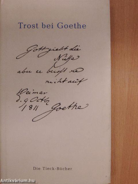 Trost bei Goethe