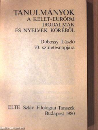 Tanulmányok Dobossy László 70. születésnapjára