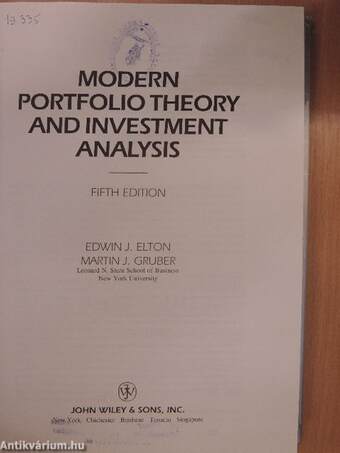 Modern Portfolio Theory and Investment Analysis