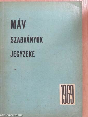 MÁV szabványok jegyzéke 1969