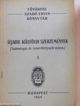 Újabb külföldi szerzemények 1967. január-december