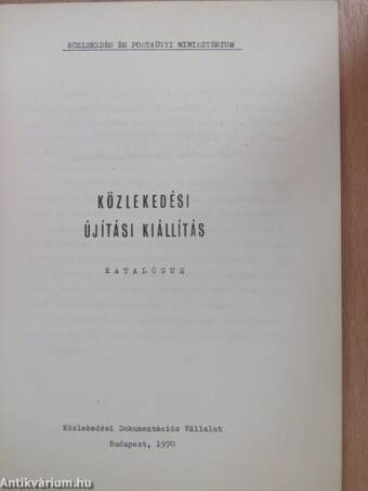 Közlekedési Újítási Kiállítás 1970