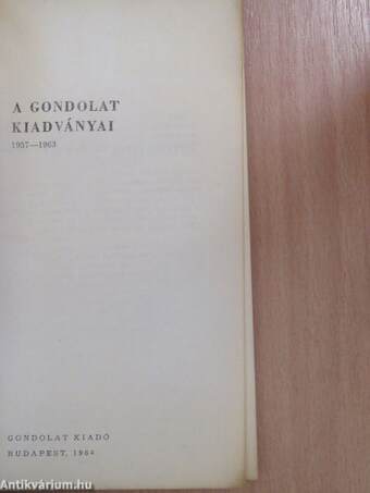 A Gondolat kiadványai 1957-1963